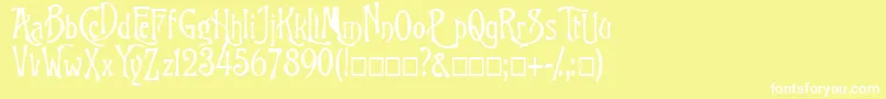 Fonte FkGoodfellow – fontes brancas em um fundo amarelo