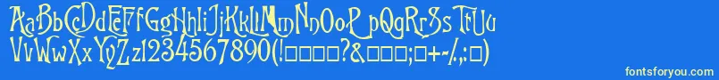 Fonte FkGoodfellow – fontes amarelas em um fundo azul