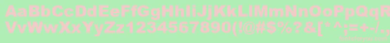 Ariblk0 Font – Pink Fonts on Green Background