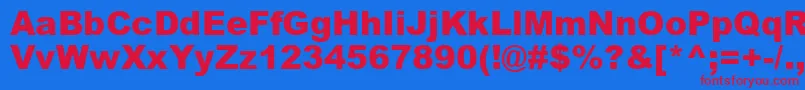 Ariblk0 Font – Red Fonts on Blue Background