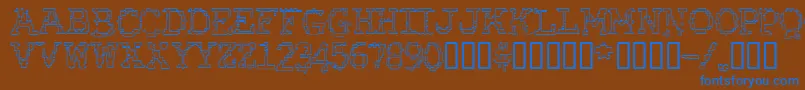 Rubbbro Font – Blue Fonts on Brown Background