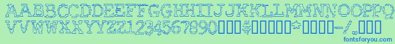 Rubbbro Font – Blue Fonts on Green Background