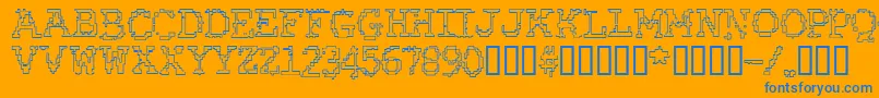 Rubbbro Font – Blue Fonts on Orange Background