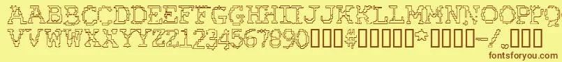 Rubbbro Font – Brown Fonts on Yellow Background