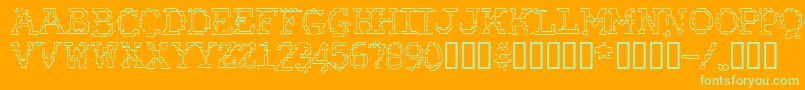 Rubbbro Font – Green Fonts on Orange Background