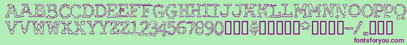 Rubbbro Font – Purple Fonts on Green Background