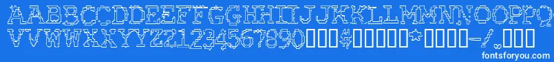 Rubbbro Font – White Fonts on Blue Background