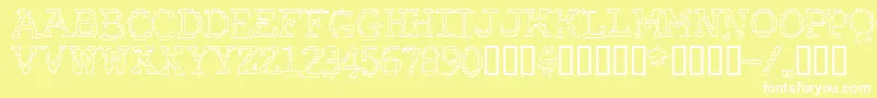 Rubbbro Font – White Fonts on Yellow Background