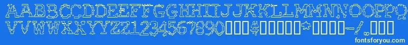 Rubbbro Font – Yellow Fonts on Blue Background