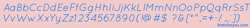 QuicksandBookOblique Font – Blue Fonts on Pink Background