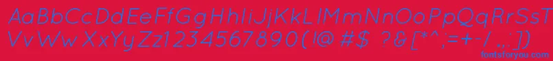 QuicksandBookOblique Font – Blue Fonts on Red Background