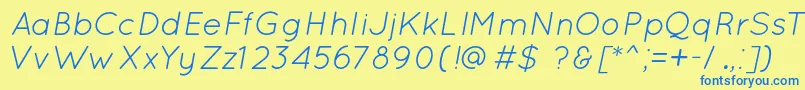 QuicksandBookOblique Font – Blue Fonts on Yellow Background