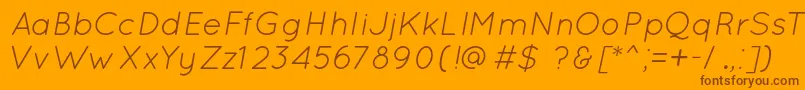 QuicksandBookOblique Font – Brown Fonts on Orange Background