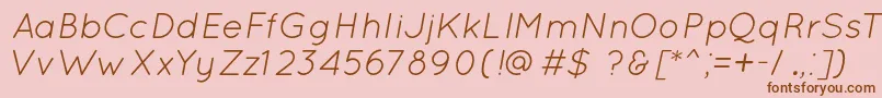 QuicksandBookOblique Font – Brown Fonts on Pink Background