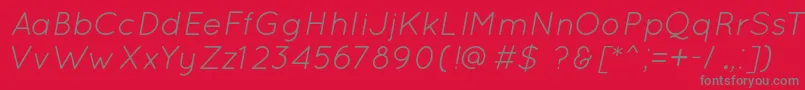 QuicksandBookOblique Font – Gray Fonts on Red Background