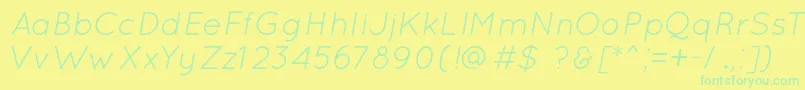 QuicksandBookOblique Font – Green Fonts on Yellow Background