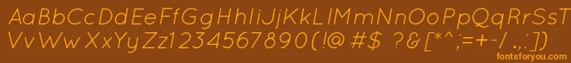 QuicksandBookOblique Font – Orange Fonts on Brown Background