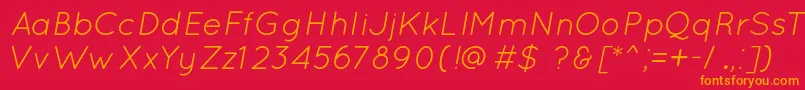 QuicksandBookOblique Font – Orange Fonts on Red Background