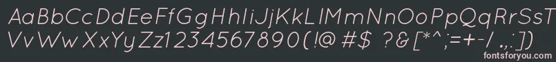 QuicksandBookOblique Font – Pink Fonts on Black Background