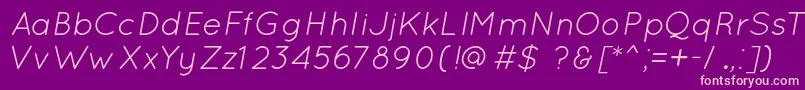 QuicksandBookOblique Font – Pink Fonts on Purple Background