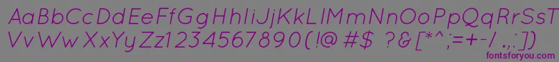 QuicksandBookOblique Font – Purple Fonts on Gray Background