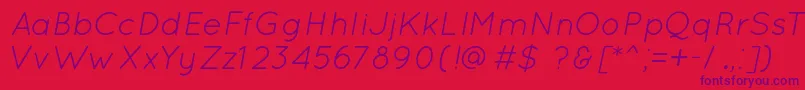 QuicksandBookOblique Font – Purple Fonts on Red Background