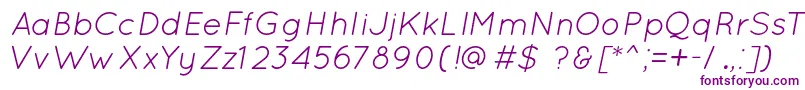 QuicksandBookOblique Font – Purple Fonts on White Background