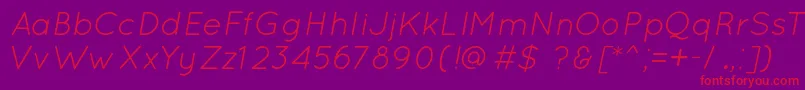 QuicksandBookOblique Font – Red Fonts on Purple Background