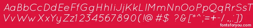 QuicksandBookOblique Font – White Fonts on Red Background