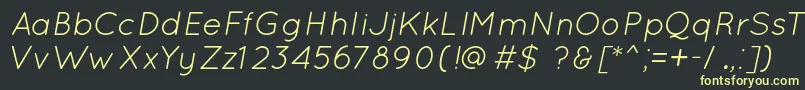 QuicksandBookOblique Font – Yellow Fonts on Black Background