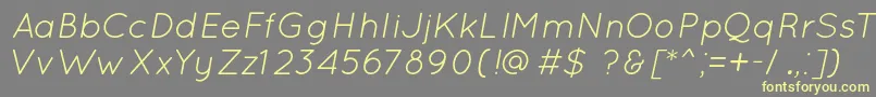 QuicksandBookOblique Font – Yellow Fonts on Gray Background