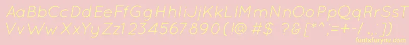 QuicksandBookOblique Font – Yellow Fonts on Pink Background