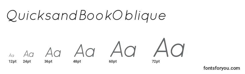 Размеры шрифта QuicksandBookOblique