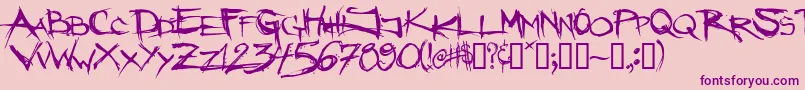 Angryblu Font – Purple Fonts on Pink Background