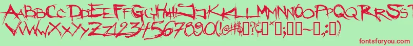 Angryblu Font – Red Fonts on Green Background
