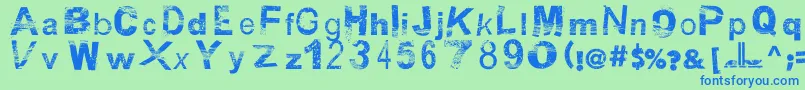 BsbDf50 Font – Blue Fonts on Green Background