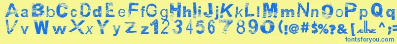 BsbDf50 Font – Blue Fonts on Yellow Background