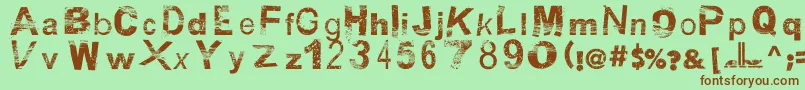 BsbDf50 Font – Brown Fonts on Green Background