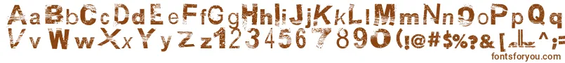 BsbDf50-fontti – ruskeat fontit valkoisella taustalla