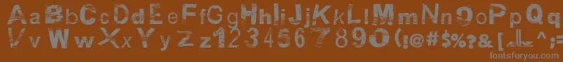 フォントBsbDf50 – 茶色の背景に灰色の文字