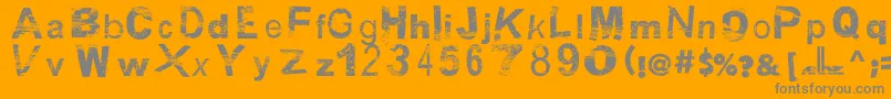 BsbDf50-Schriftart – Graue Schriften auf orangefarbenem Hintergrund