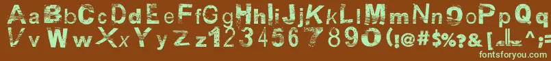 BsbDf50 Font – Green Fonts on Brown Background