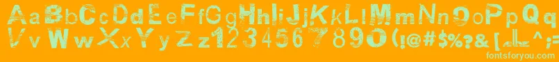 BsbDf50 Font – Green Fonts on Orange Background