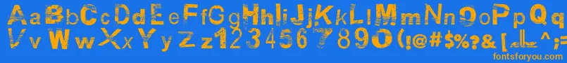 BsbDf50 Font – Orange Fonts on Blue Background