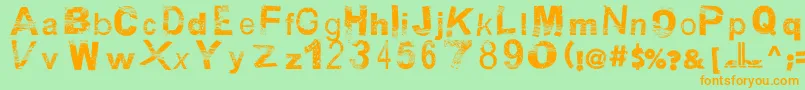 BsbDf50 Font – Orange Fonts on Green Background