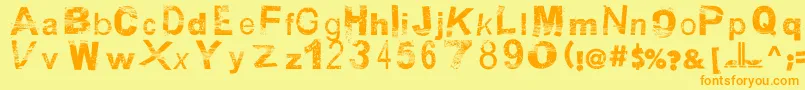 BsbDf50 Font – Orange Fonts on Yellow Background