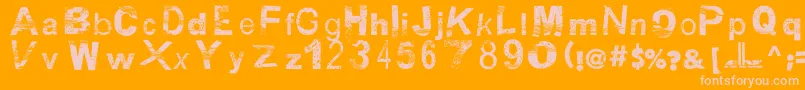 BsbDf50-fontti – vaaleanpunaiset fontit oranssilla taustalla