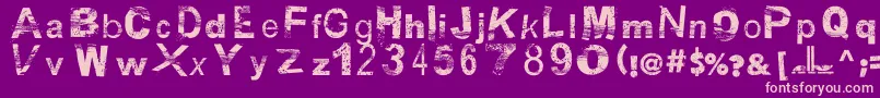 BsbDf50-Schriftart – Rosa Schriften auf violettem Hintergrund