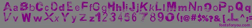 フォントBsbDf50 – 紫色のフォント、灰色の背景