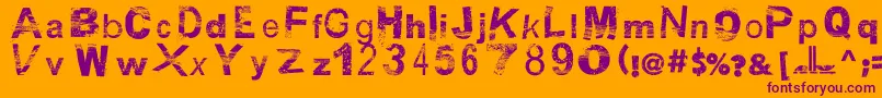 BsbDf50 Font – Purple Fonts on Orange Background
